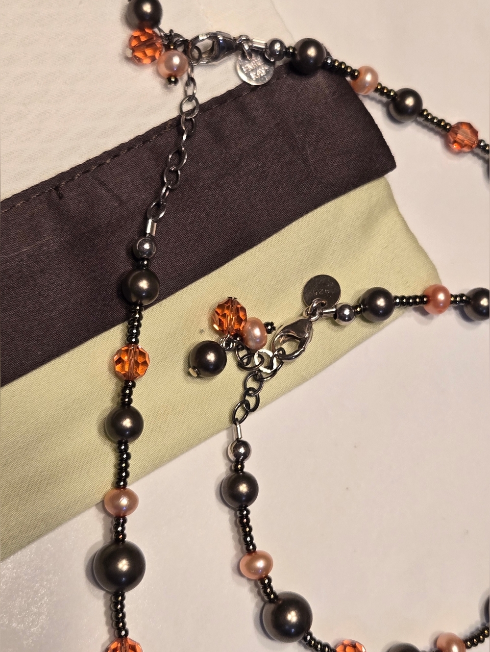 Emily Ray Vintage Sterling Silver Beaded Necklace And Bracelet Set - Picture 3 of 10